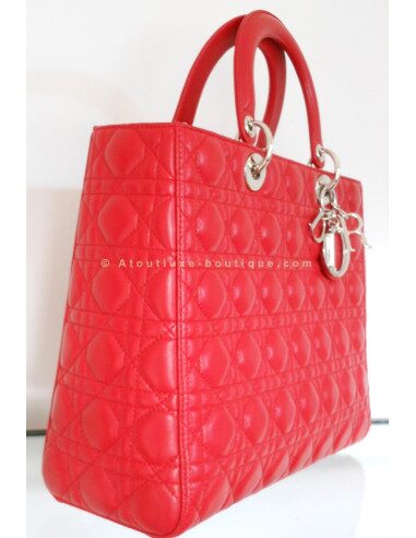 SAC LADY DIOR ROUGE GRAND MODELE