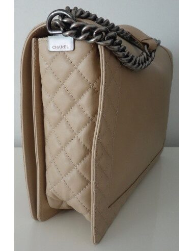 SAC CHANEL BOY TGM CUIR BEIGE