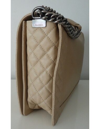 SAC CHANEL BOY TGM CUIR BEIGE
