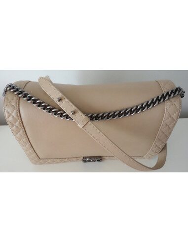 SAC CHANEL BOY TGM CUIR BEIGE