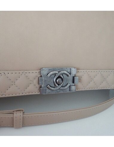 SAC CHANEL BOY TGM CUIR BEIGE