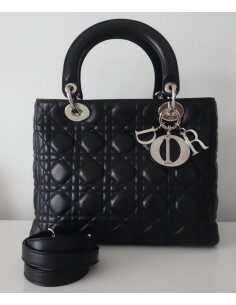 SAC LADY DIOR CUIR NOIR 2