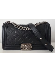 SAC CHANEL BOY CUIR NOIR