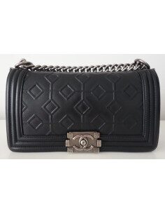 SAC CHANEL BOY CUIR NOIR 2