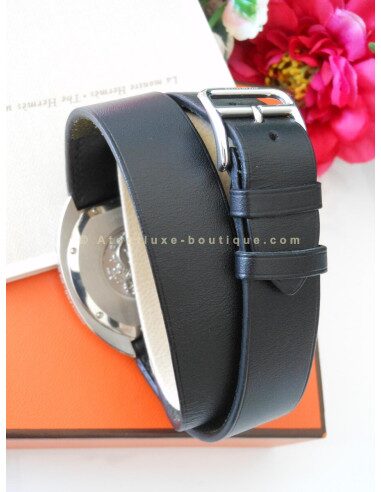 MONTRE HERMES ESPACE DOUBLE TOUR NOIR