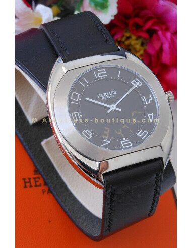 MONTRE HERMES ESPACE DOUBLE TOUR NOIR