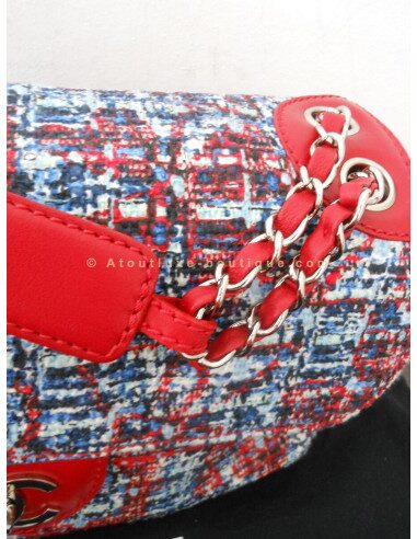 SAC CHANEL MADEMOISELLE GM CUIR / TWEED
