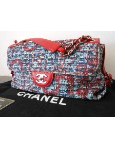 SAC CHANEL MADEMOISELLE GM CUIR / TWEED