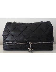 SAC CHANEL CUIR NOIR TGM 2