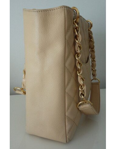 SAC CHANEL PETIT SHOPPING CUIR CAVIAR BEIGE