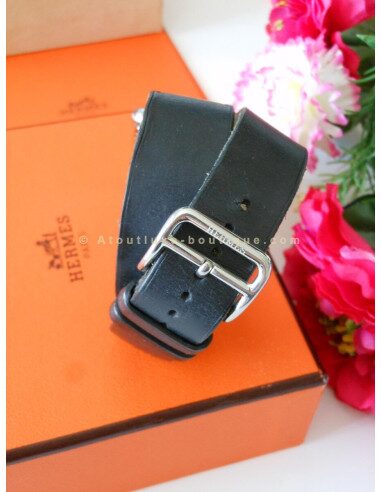 MONTRE HERMES CAPE COD AUTOMATIQUE - 2 BRACELETS DOUBLE TOUR