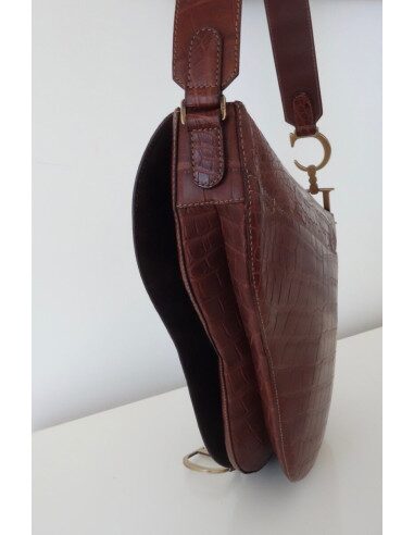 SAC DIOR SADDLE CROCODILE