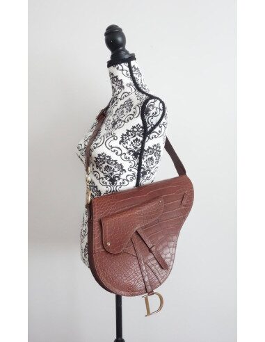 SAC DIOR SADDLE CROCODILE