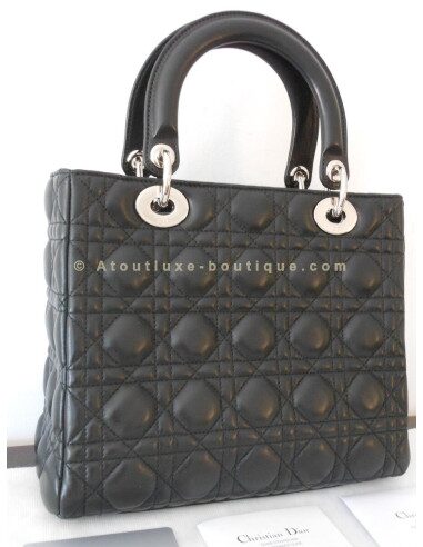 SAC LADY DIOR NOIR - MOYEN MODELE