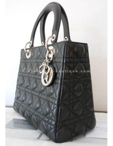 SAC LADY DIOR NOIR - MOYEN MODELE