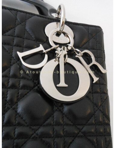 SAC LADY DIOR NOIR - MOYEN MODELE