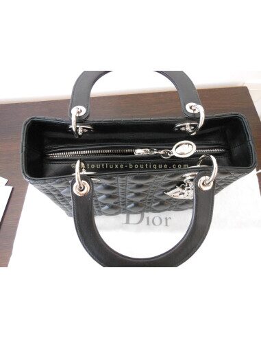 SAC LADY DIOR NOIR - MOYEN MODELE