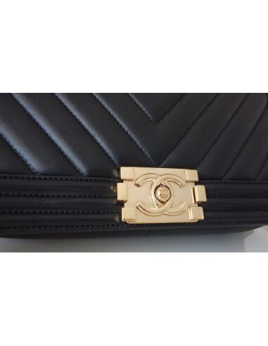 SAC CHANEL BOY CHEVRON NOIR