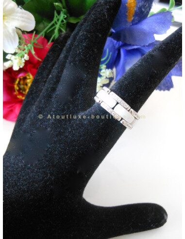 BAGUE CHANEL ULTRA CERAMIQUE BLANC - DIAMANTS