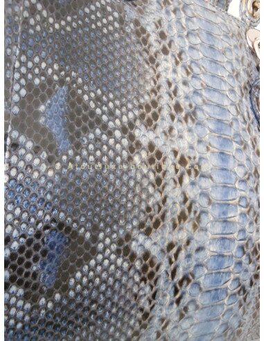SAC LADY DIOR PYTHON BLEU - GRAND MODELE