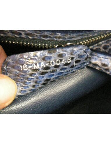 SAC LADY DIOR PYTHON BLEU - GRAND MODELE