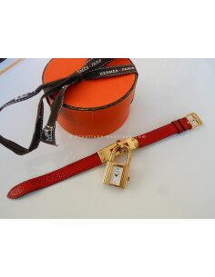 MONTRE HERMES KELLY BRACELET LEZARD ROUGE 2