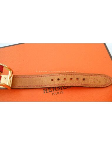 MONTRE HERMES KELLY BRACELET LEZARD ROUGE