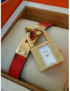 MONTRE HERMES KELLY BRACELET LEZARD ROUGE