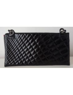POCHETTE CHANEL CUIR VERNI NOIR 2