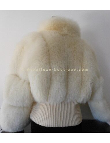 VESTE EN FOURRURE RENARD BLANC
