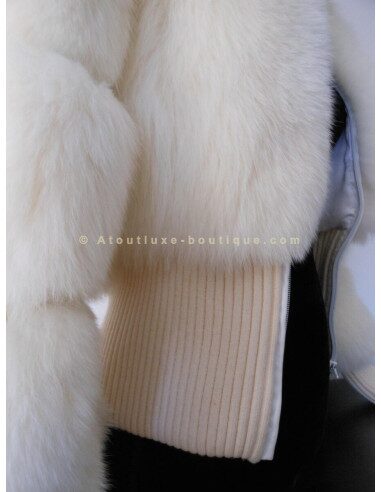 VESTE EN FOURRURE RENARD BLANC