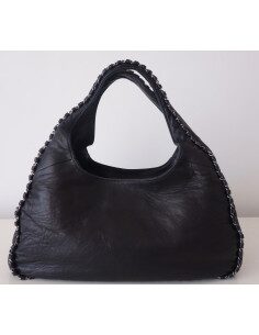 Sac Chanel Hobo cuir noir 2