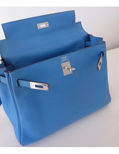 SAC HERMES KELLY 25 BLEU PARADIS