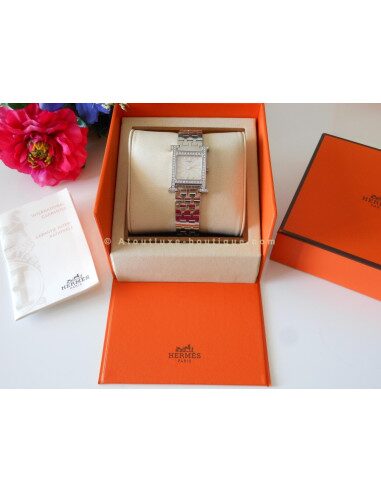 MONTRE HERMES HEURE H POUR DAME - DIAMANTS