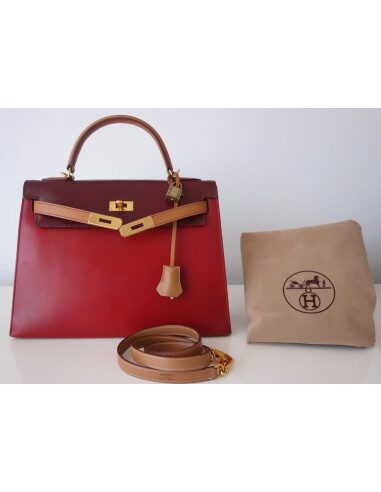 SAC HERMES KELLY TRICOLORE 32