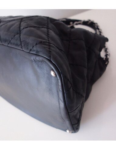 SAC CHANEL SHOPPING CUIR NOIR