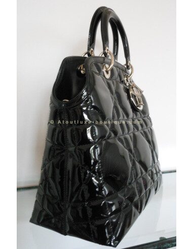 SAC DIOR GRANVILLE NOIR VERNI