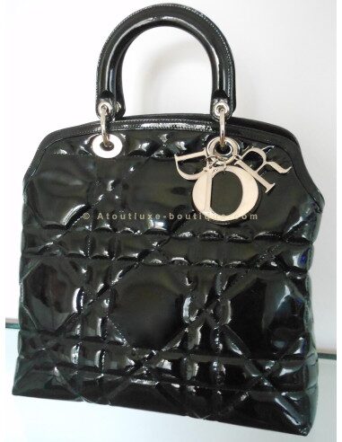 SAC DIOR GRANVILLE NOIR VERNI