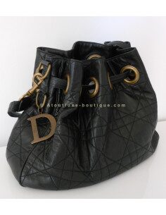 SAC DIOR CANNAGE CUIR NOIR