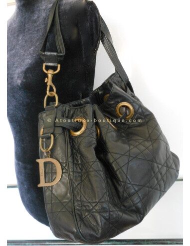 SAC DIOR CANNAGE CUIR NOIR