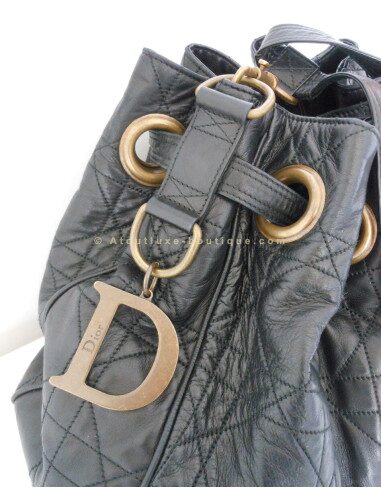 SAC DIOR CANNAGE CUIR NOIR