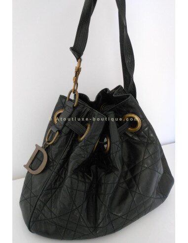 SAC DIOR CANNAGE CUIR NOIR