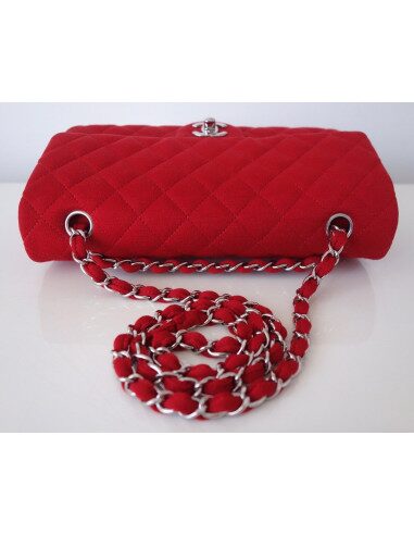 SAC CHANEL CLASSIQUE JERSEY ROUGE