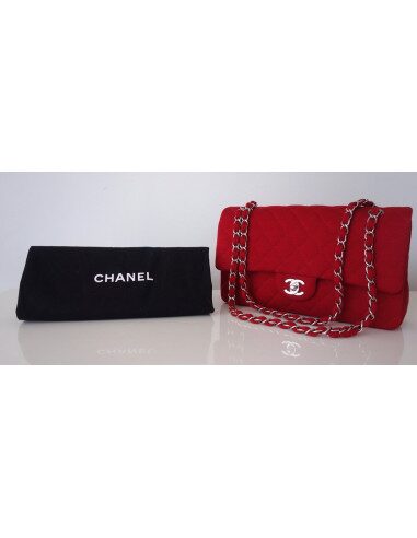 SAC CHANEL CLASSIQUE JERSEY ROUGE