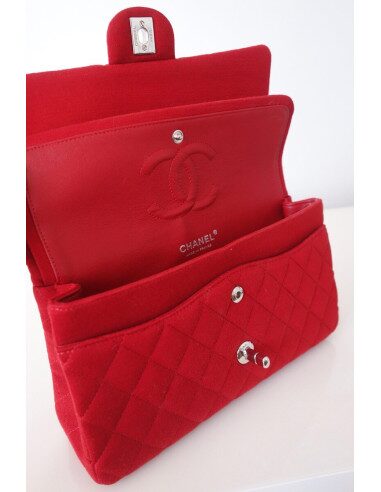 SAC CHANEL CLASSIQUE JERSEY ROUGE