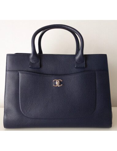 SAC CHANEL SHOPPING BLEU MARINE