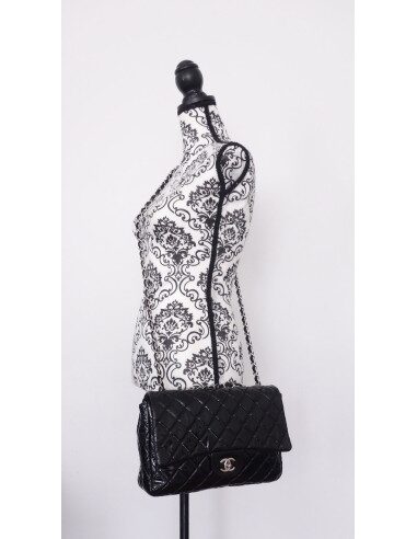 SAC CHANEL CLASSIQUE VERNI NOIR