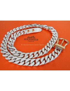 COLLIER HERMES SELLIER ARGENT / OR JAUNE