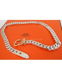 COLLIER HERMES SELLIER ARGENT / OR JAUNE 2