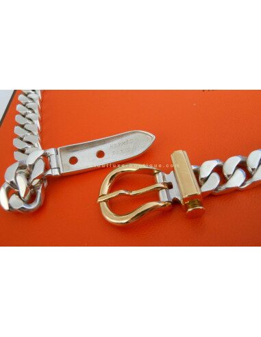 COLLIER HERMES SELLIER ARGENT / OR JAUNE